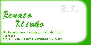 renato klimko business card